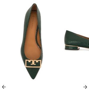 Tory burch GEORGIA POINTED TOE FLAT colour green size US 6 New